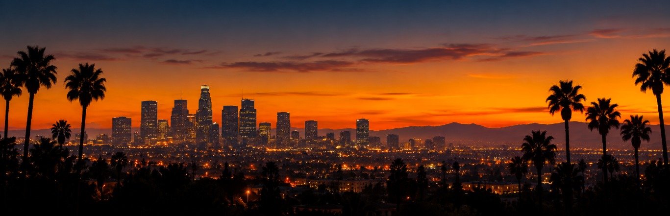 Los Angeles skyline at dusk