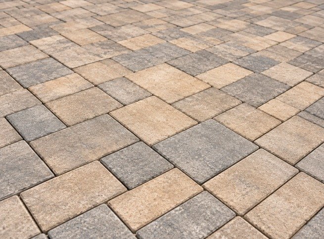 Herringbone paver style close-up